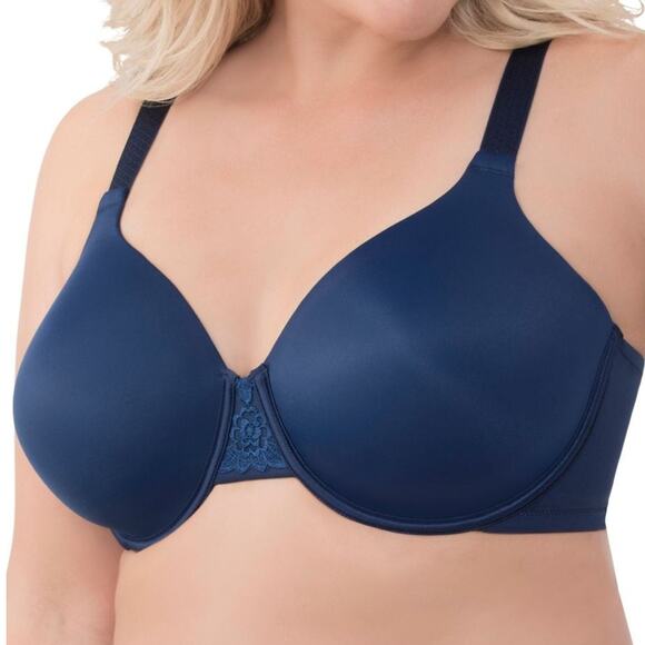 Vanity Fair 40D Bra Beauty Back Underwire Full Figure Coverage Lace 76380 Blue - Picture 1 of 13